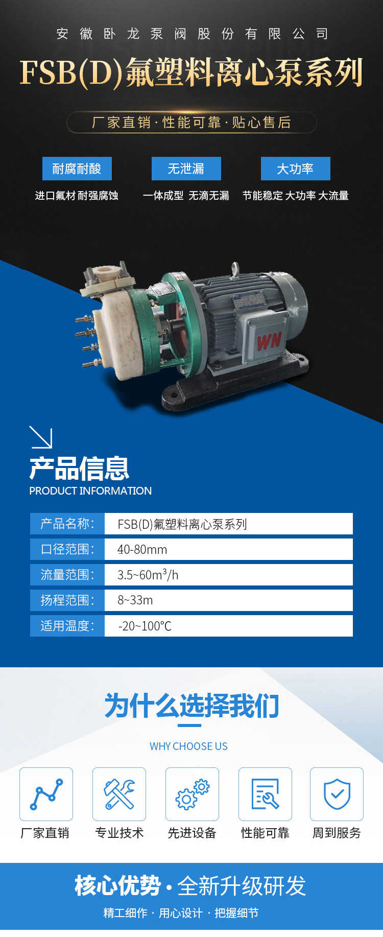FSB(D)型氟塑料离心泵