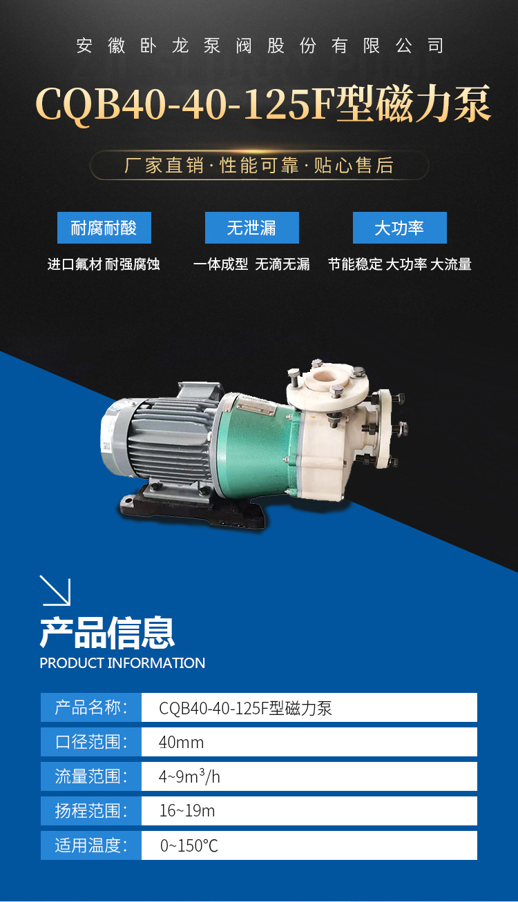 CQB40-40-125F型磁力泵