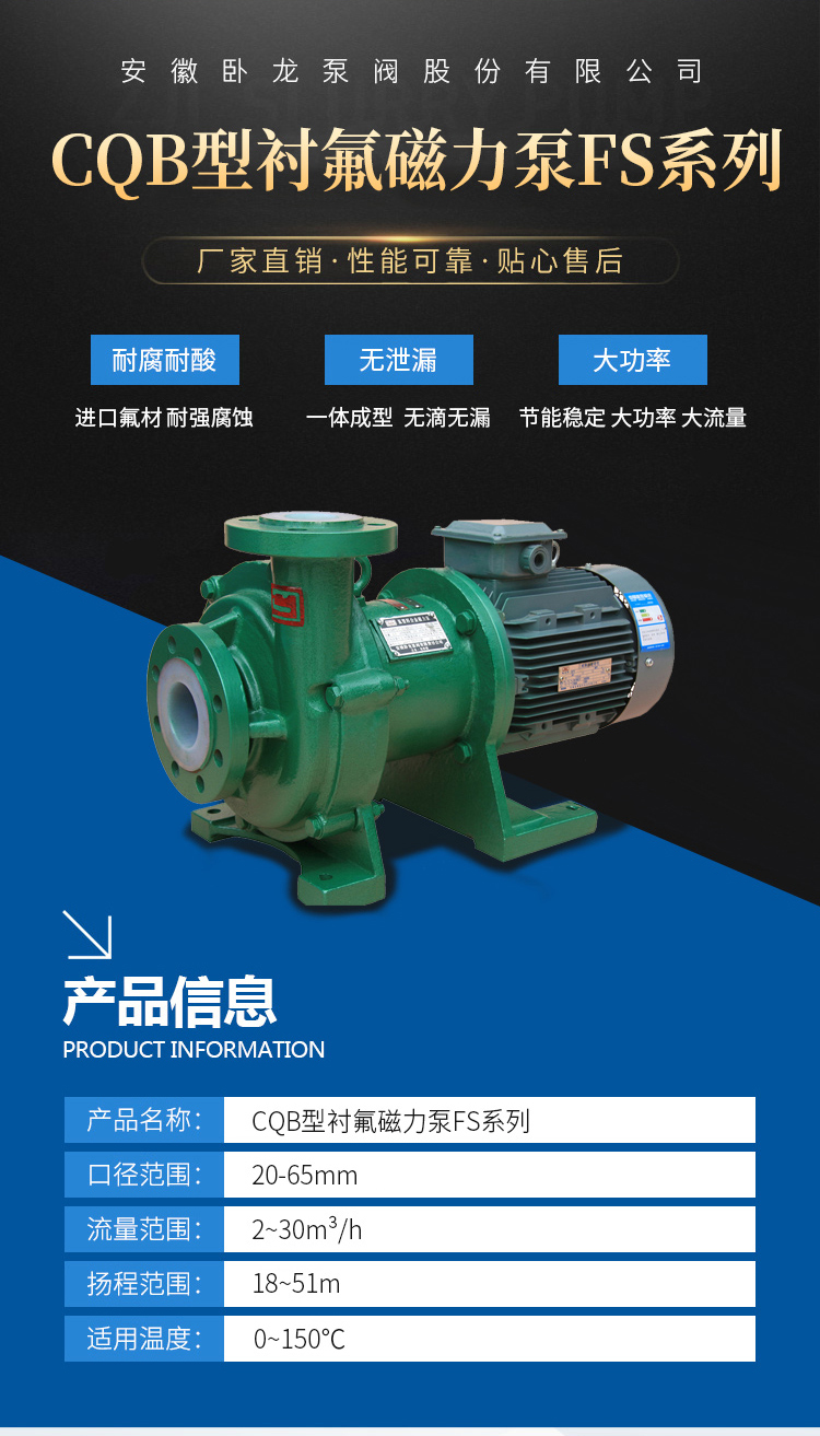 CQB型衬氟磁力泵FS系列
